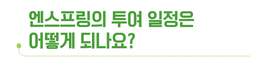 엔스프링의 투여 일정은 어떻게 되나요?